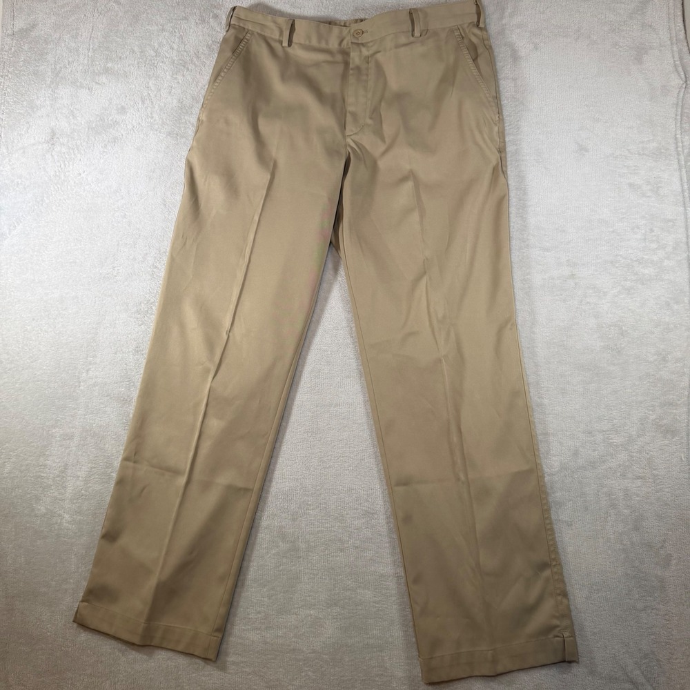 Nike Golf Dri-FIT Khaki Tan‎ Flat Front Pants 319685-237 34x32 Mens